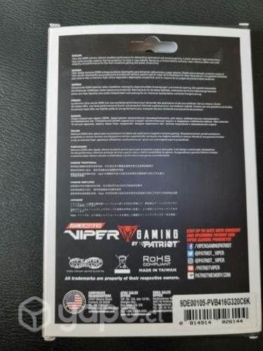 Patriot Viper Blackout 16gb (2×8gb) 3200 Mhz
