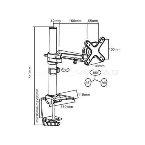 Soporte de escritorio 1 lcd hasta 27&quot;, giro, tipo