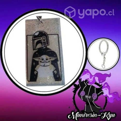 Llavero de resina rectangular pers. Mimiresinkyu