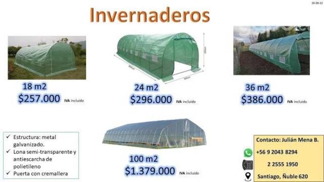 Invernaderos de 18m2 a 100m2