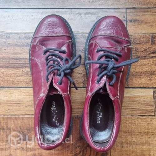 Calzado con plataforma mujer cuero