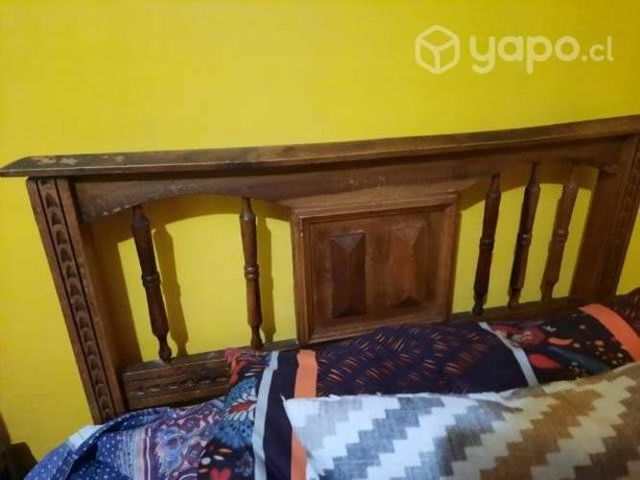 Cama europea de madera 1 plaza