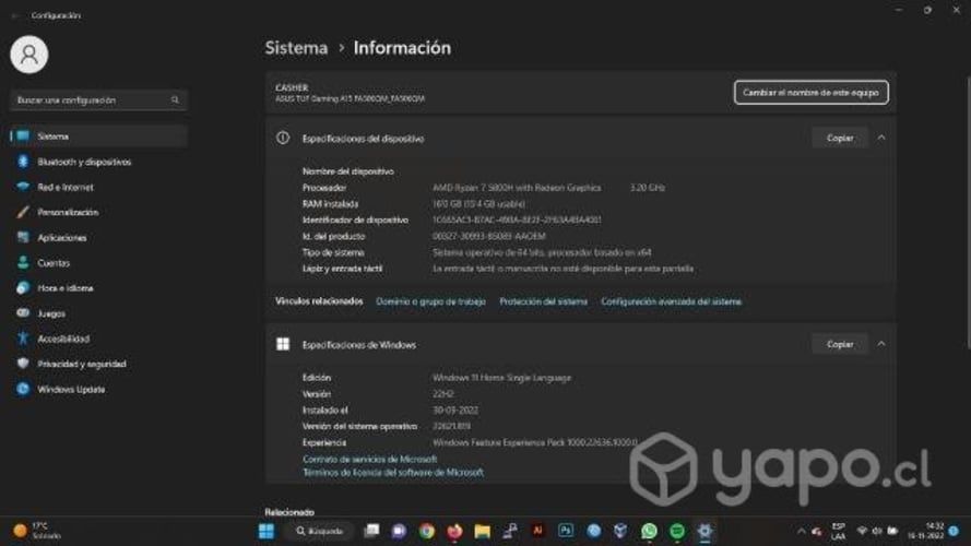 Asus tuf gaming a15 - PRECIO NEGOCIABLE