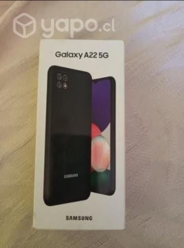 Samsung a22 5g en caja con audifonos y cargador
