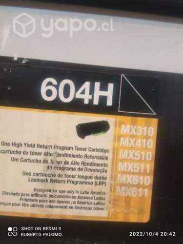 Toner Lexmark 604h black original de alta