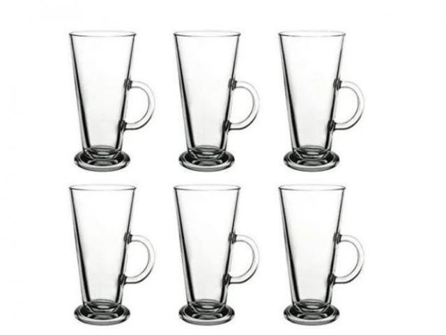 Set 6 Tazon Mug Conico Cristal Templado Cafe Latte