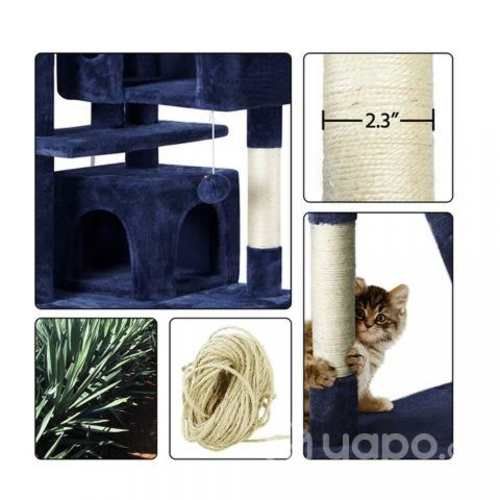 Torre Rascador Para Gatos 2 Casitas De 5 Niveles