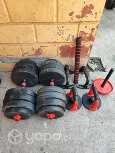 Artículos deportivos mancuernas pesas barras etc