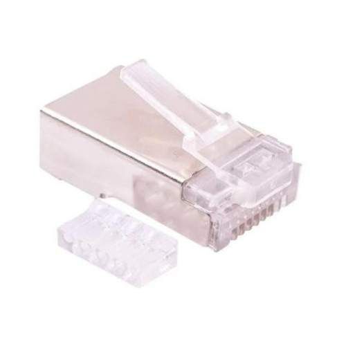 Conector rj45 cat6 ftp, metalico 100 uni. 2 piezas