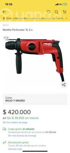 Taladro percutor hilti te 2-s