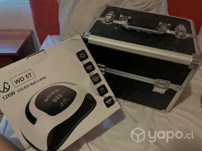 Maleta de uñas + lámpara led