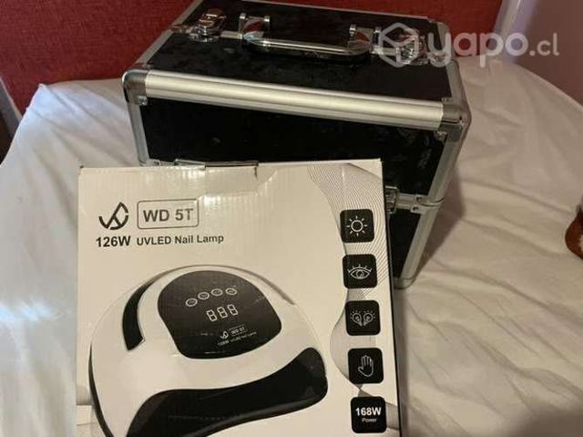 Maleta de uñas + lámpara led