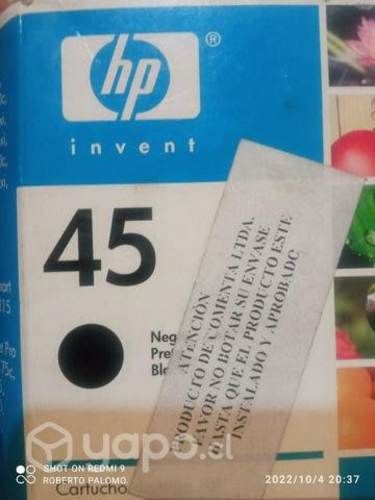Tinta hp 45 black original de alta