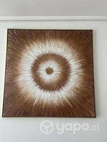 Cuadro nuevo Tie-Dye Glitter dorado 100x100 cm