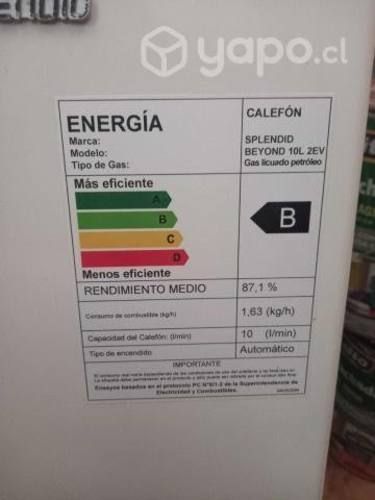 Calefont Gas Natural 10 Lts Tiro Natural Splendid