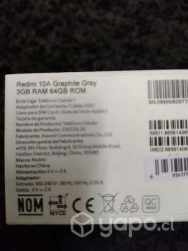 Nuevo sin uso redmi 10A