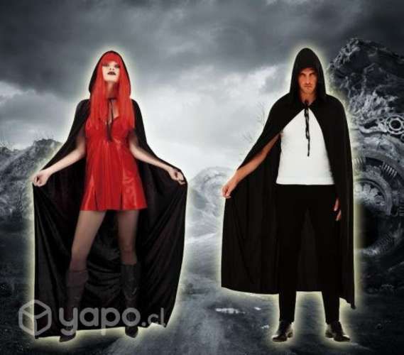 Capa Capucha Túnica Con Gorro Negra Para Adultos