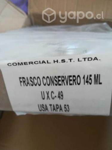 FRASCO CONSERVERO CON TAPA NEGRA145 ML 45 un