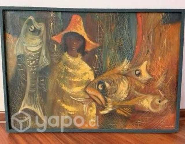 Cuadro Niñas Peces - Exclusivo del Pintor Roca