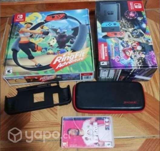 Nintendo Switch V2+RinfFit Adventure+ Accesorios+