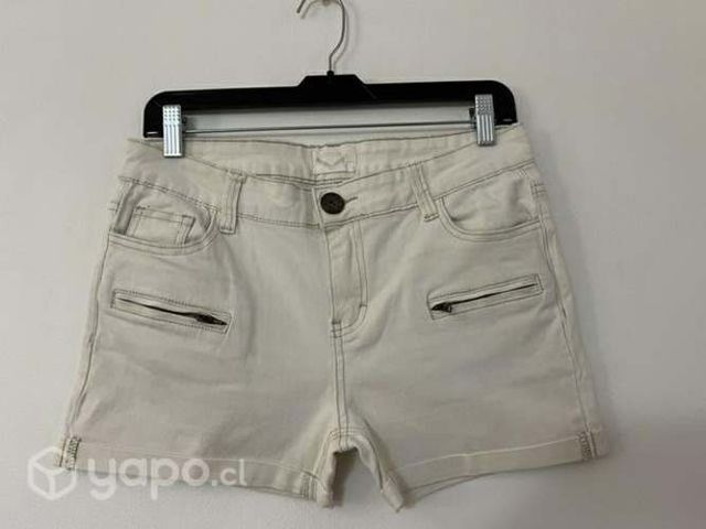Short Elásticado Marca Umbrale Talla 40 Blanco