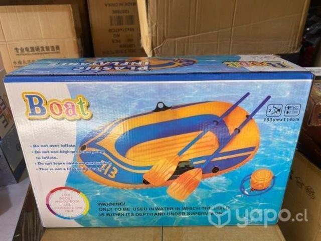 Bote Inflable Para 2 Personas + Remos + Inflador