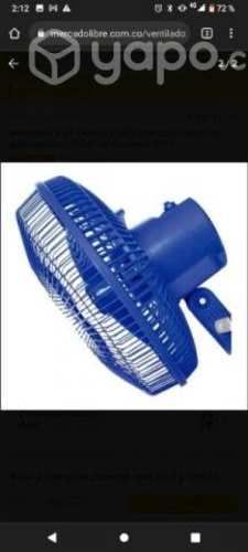 Ventilador 3 en 1 Kalley azul con tres aspas.