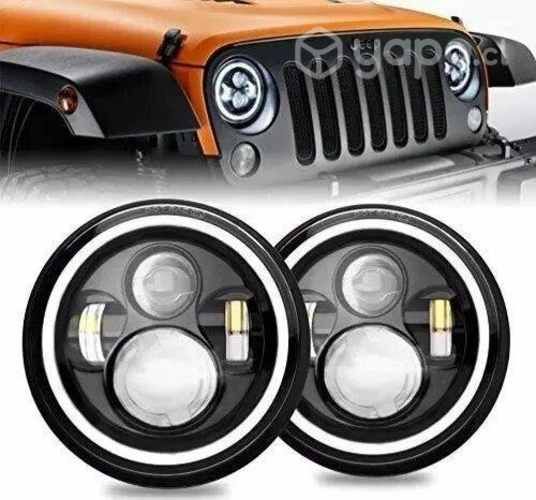 Par Focos Optico Led Jeep Wrangler 7 Angel Eyes