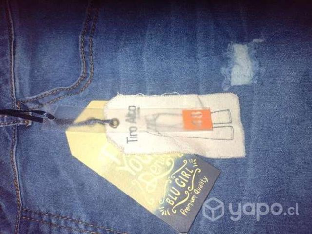 Jeans pata elefante tiro alto talla 48