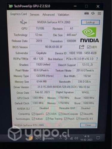 RTX 2060 OC 6GB Gddr6 Gigabyte