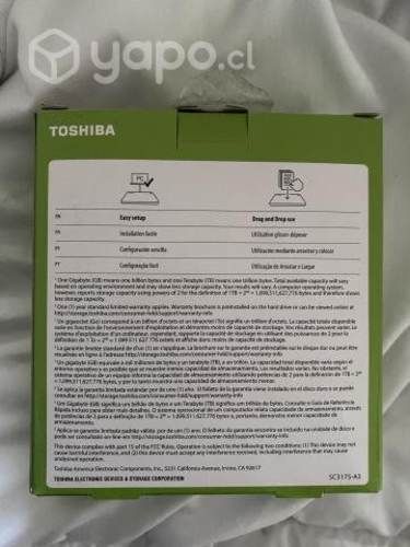 Disco duro Toshiba 1 tb.