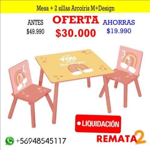 Mesa + 2 sillas Arcoíris M+Design