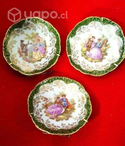 Porcelana Limoges 3 platos Colección