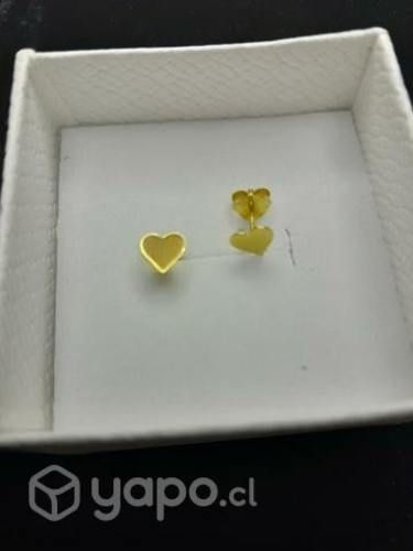 Aros de plata ley 925, bañados en oro 18k
