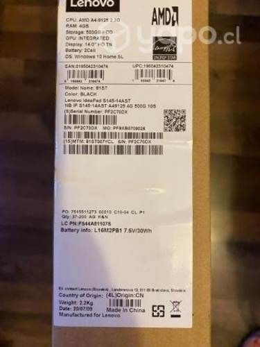 Notebook lenovo ideapad S145