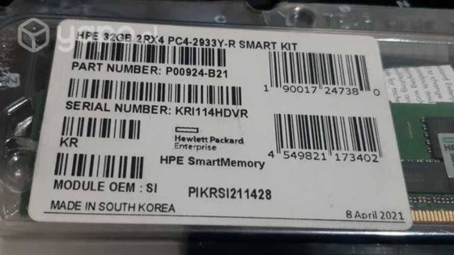 HPE 32 GB 2 RX4 PC4-2933 Y-R Smart Kit