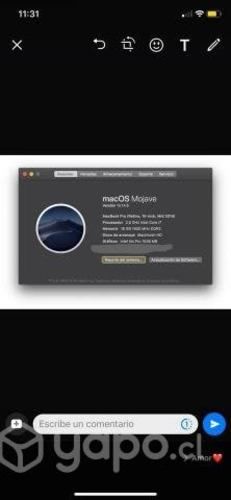 Macbook pro retina 15&quot; 2,5ghz i7 16gb ram 500gb sd