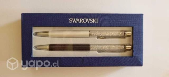 Hermoso set de lápices Swarovski, negro y blanco