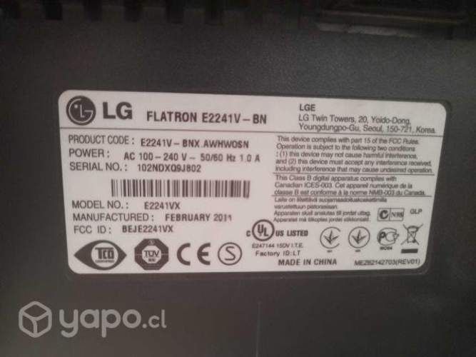 Monitor led lg 22&quot;