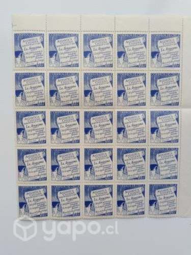 Pliego Estampillas Chilenas Antártica - 25 unidade