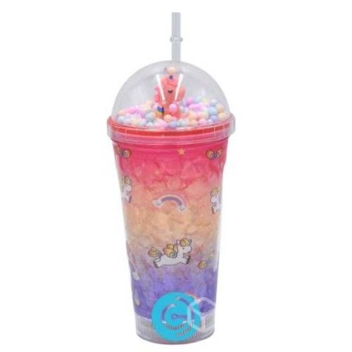 Vaso Degradado Luz Multicolor Unicornio Rosado GD
