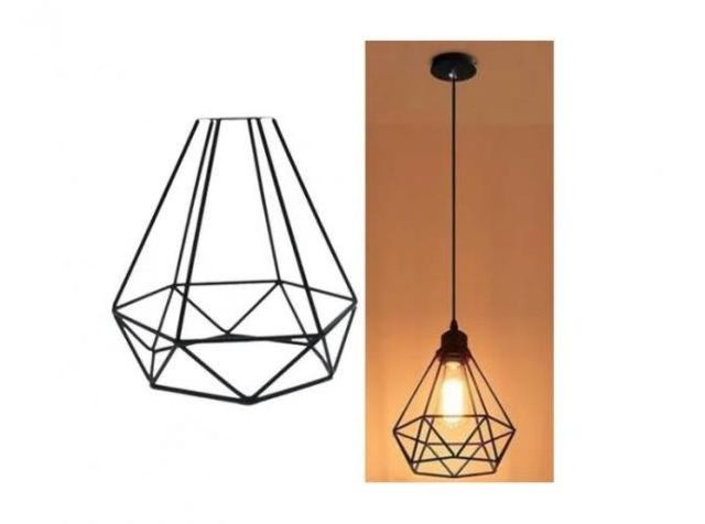 Lampara Colgante Diamante Hierro