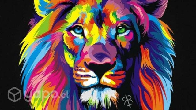 Cuadro de León abstracto