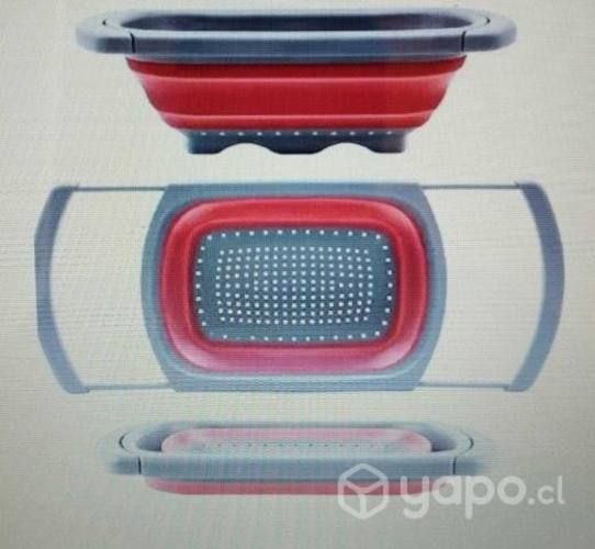 Escurridor plegable (rojo y verde)