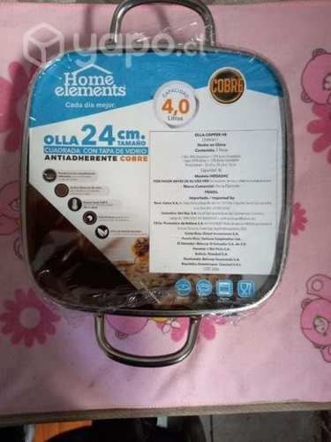 Olla de cobre cuadrada