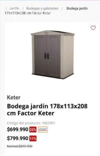 Bodega de jardín keter nuevas