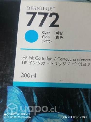 Tintas HP 772 colores originales de 300ml