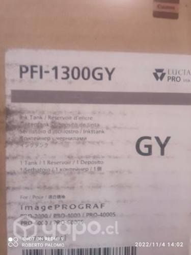 Tinta canon pfi 1300gy original de 330ml