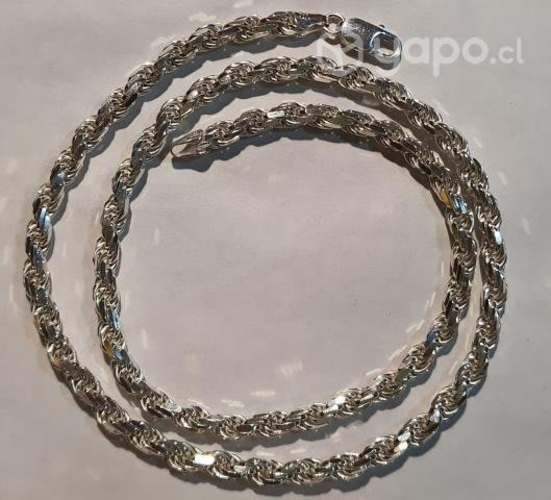 Cadena de Plata Fina Italiana, ley 925 tipo Tourbi
