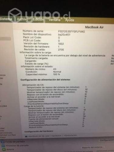 Computador macbook air prácticamente nuevo